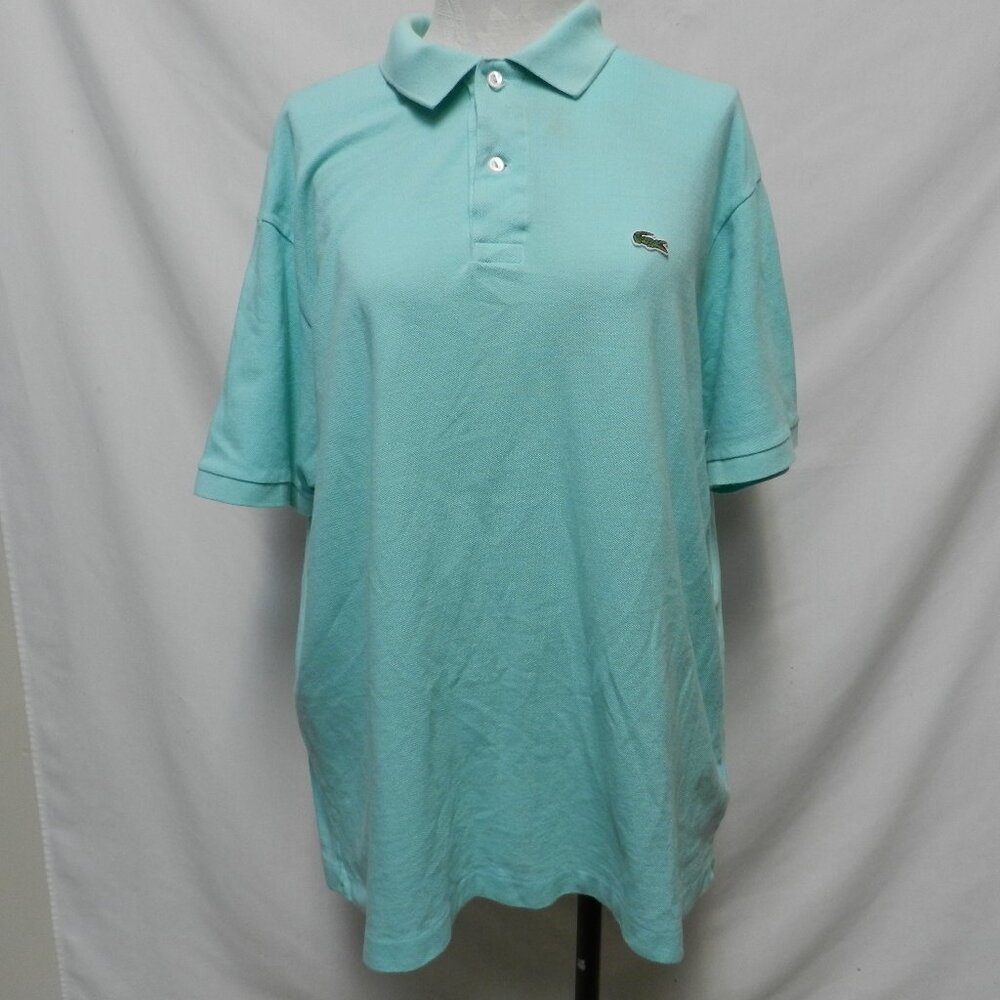 Lacoste Classic polo shirt knit collared Men 100% Cotton aqua Size Sz X-Large XL